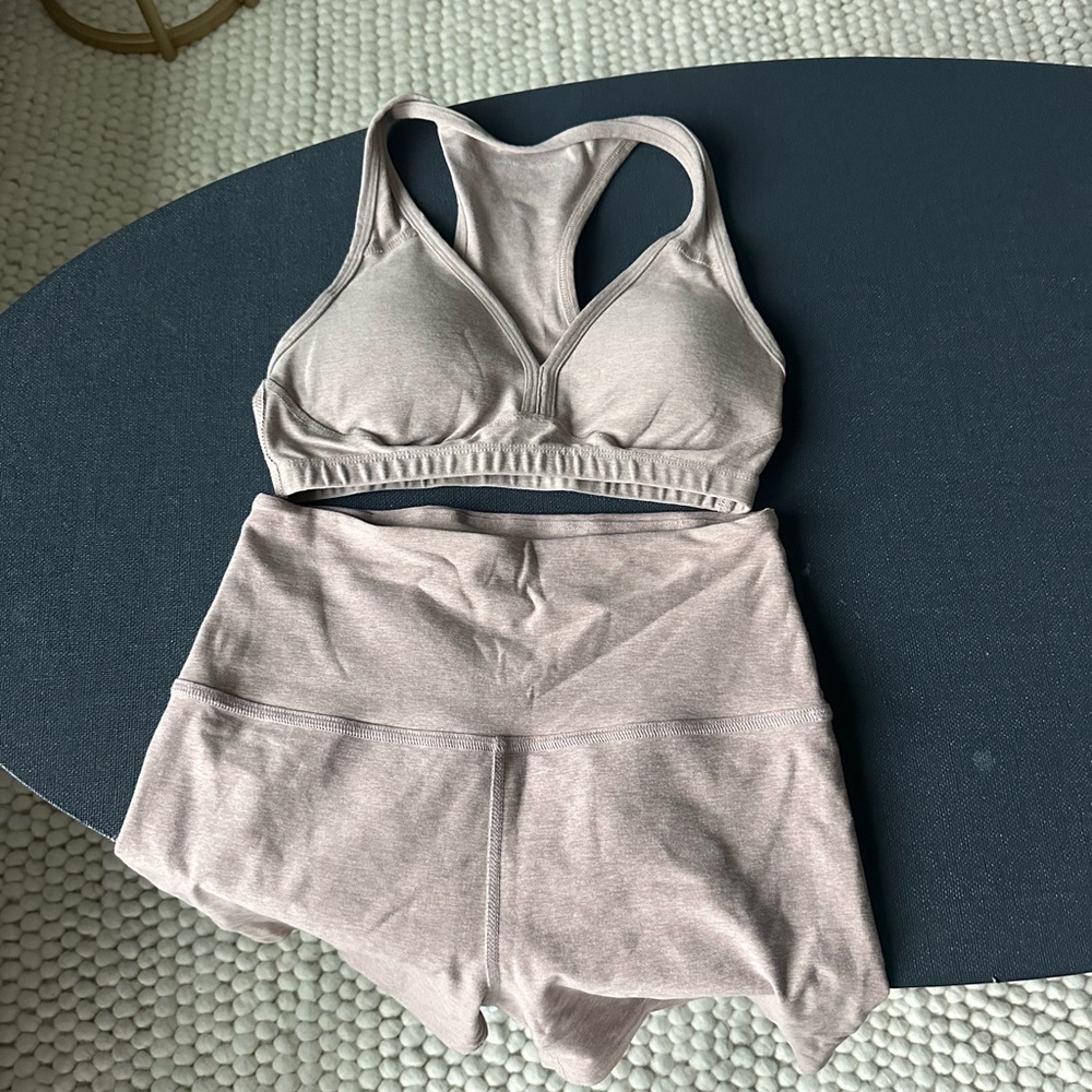 Beyond Yoga Nude Sports Bra and Shorts Set